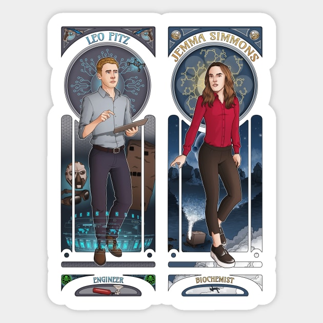 Art Nouveau - Fitzsimmons Sticker by eclecticmuse